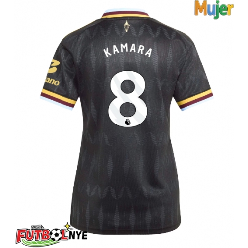 Camiseta Aston Villa Boubacar Kamara #8 Visitante Equipación para mujer 2026-27 manga corta